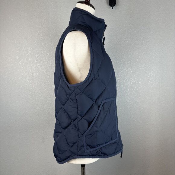 J. Crew Womens Excursion Quilted Down Puffer Vest Size M Navy Blue Pockets - Picture 4 of 8